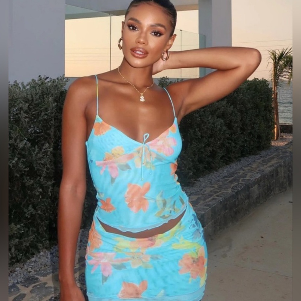 Floral Mini Skirt set